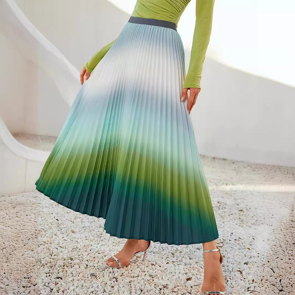 Waist-graduated Versatile Pleated Midi Skirt That Flatters The by Ricaloux
