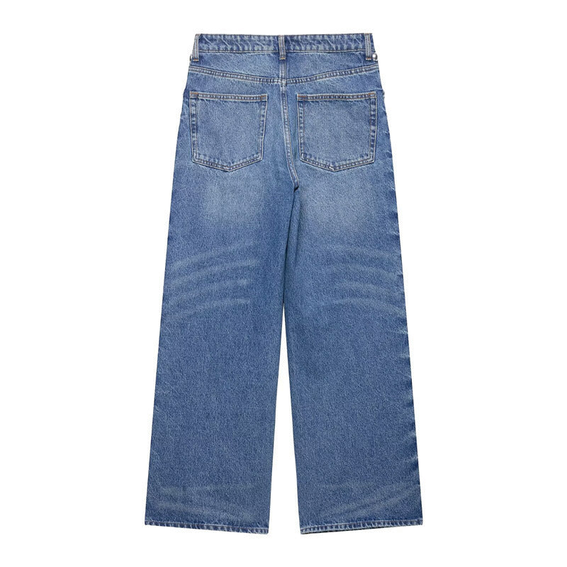 Straight-leg Denim Jeans With Metal Rivet Detailing – Premium 0 | RICALOUX