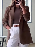 New Arrival High-end Elegant Solid-color Coat For Plus-size Women by Ricaloux