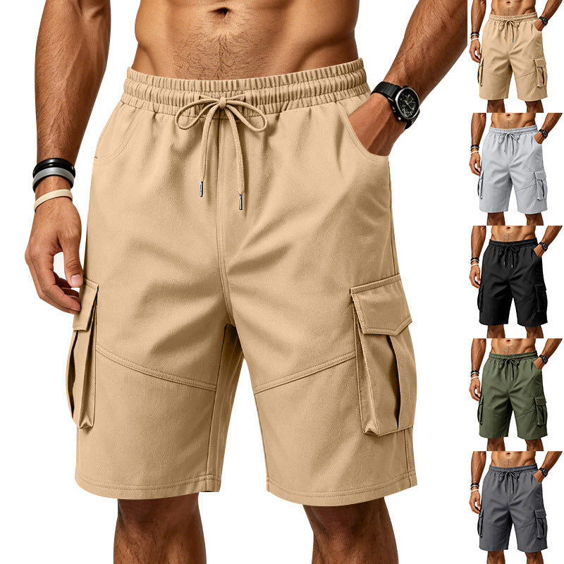 Mens Loose-Fit Sports-Style Casual Plus-Size Shorts by Ricaloux