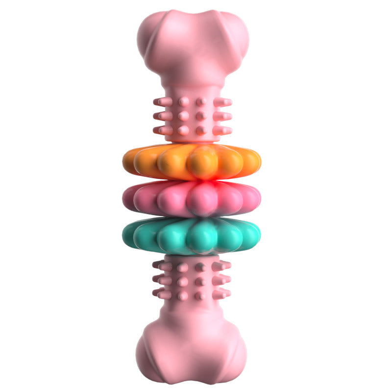 Dog Chew Toy Dog Bone Type Dogs Teeth Cleaning Toys Indestructible TPR Bone Chewing Bite Resistant Teething Toys Pet Products by Ricaloux