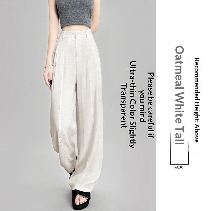 White Relaxed-fit Wide-leg Pants Womens Summer Lightweight Style – Premium 0 | RICALOUX
