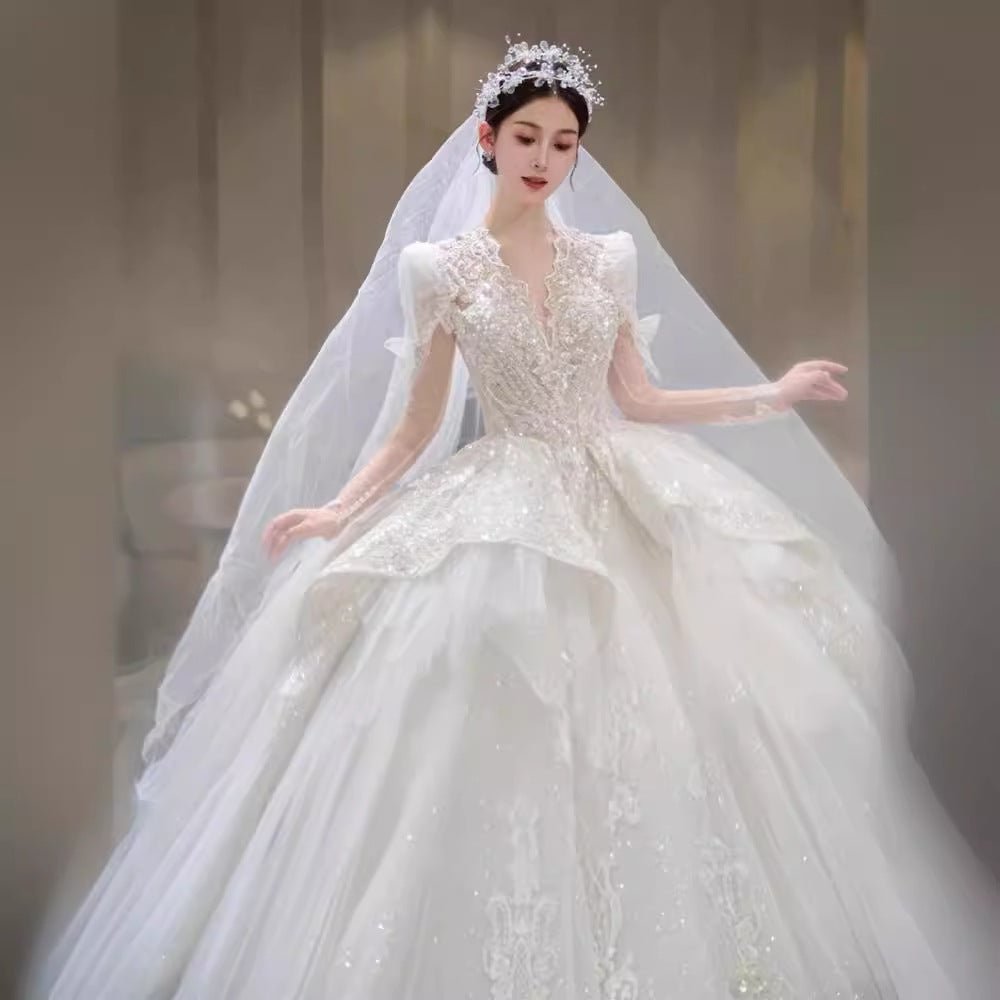 Bride Main Yarn Long Sleeve Heavy Industry Trailing French Retro Advanced - RICALOUX