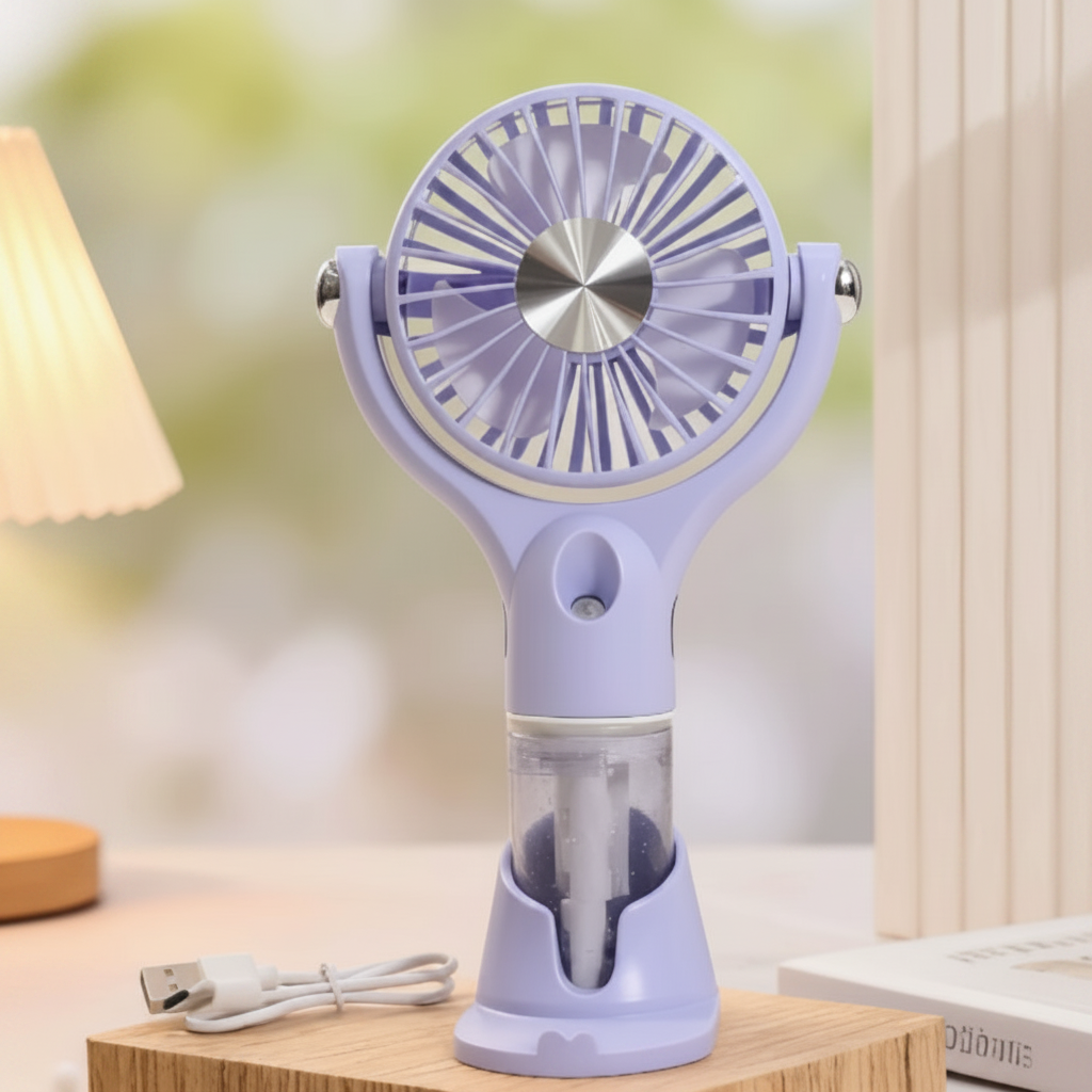 Portable Handheld Spray Fan 4-Speed Water Spray Mist Fan Summer Cooling Artifact USB Charging Summer Supplies Outdoor Mini Fan – Premium 0 | RICALOUX